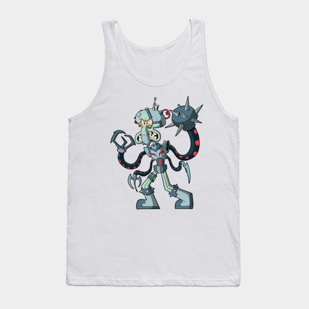 cyborg Squidward Tank Top by DavidGagnon14